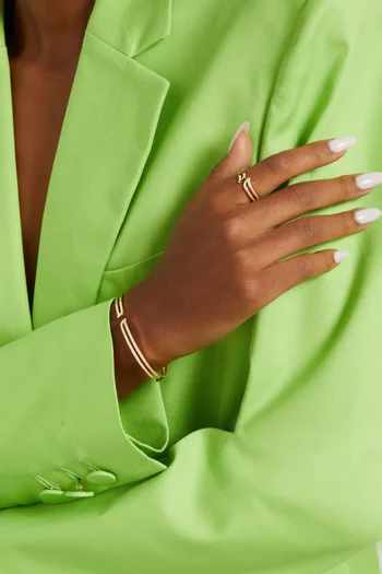 Alif Ring with Diamonds in 18kt Yellow Gold