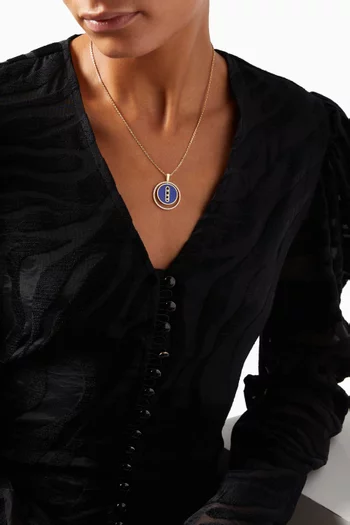 Lucky Move MM Lapis Lazuli Necklace with Diamonds in 18kt Yellow Gold