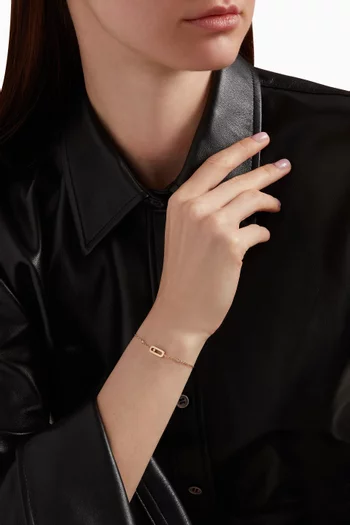 سوار موف اونو مرصع بماس ذهب وردي عيار 18