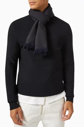EA Macro Logo Scarf in Wool      
