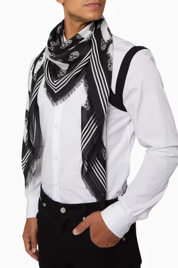 McQueen Graffiti Biker Skull Scarf in Modal