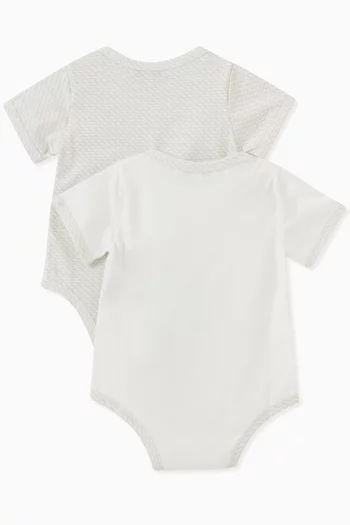 EA Eagle Logo Bodysuit in Cotton, Set of 2  
