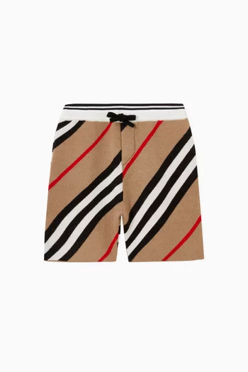 Shorts in Icon Stripe Wool Blend  