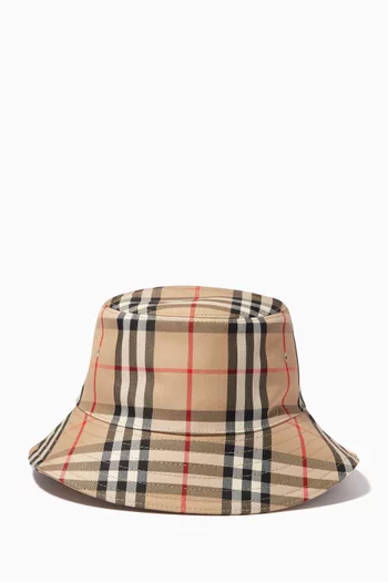 Vintage Check Bucket Hat in Technical Cotton 