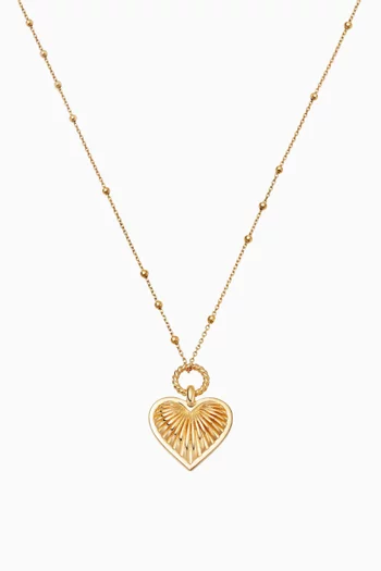 Ridge Heart Necklace in 18kt Gold Plating