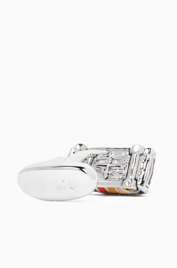 Car Multistripe Cufflinks in Copper & Zinc