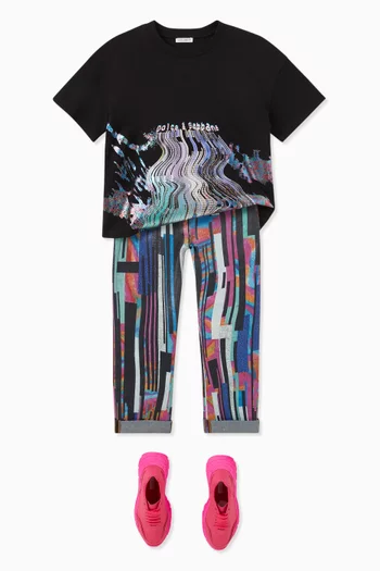 Foil-print Jeans in Denim  