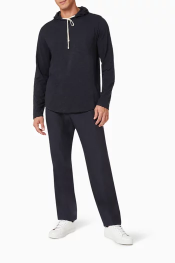 Slub Popover Hoodie in Cotton Jersey  