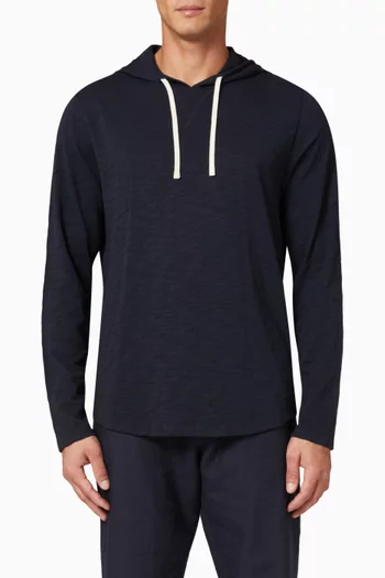Slub Popover Hoodie in Cotton Jersey  