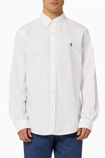 Slim Fit Oxford Shirt in Garment-dyed Cotton