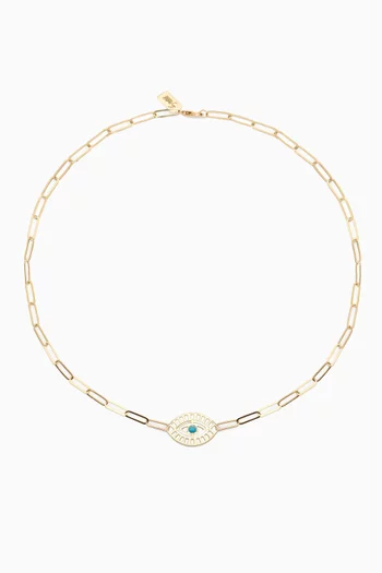 Eye Choker with Turquoise in 18kt Yellow Gold   