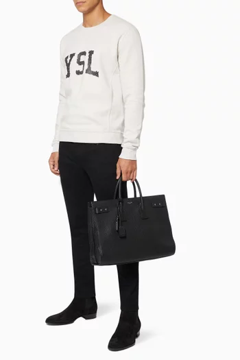 Large Thin Sac De Jour in Grained Leather