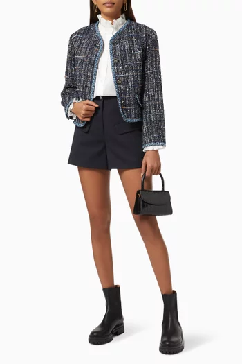 Gathered Collar Shirt in Silk 