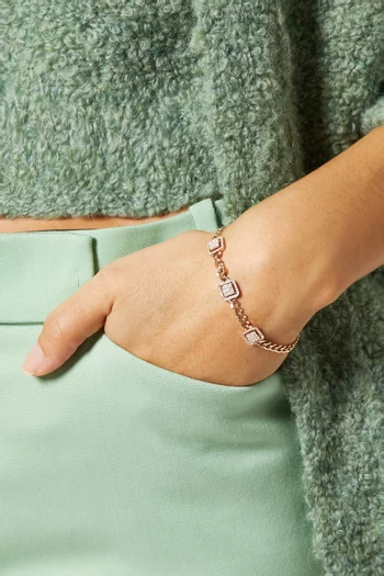 Quwa Square Diamond Bracelet in 18kt Rose Gold