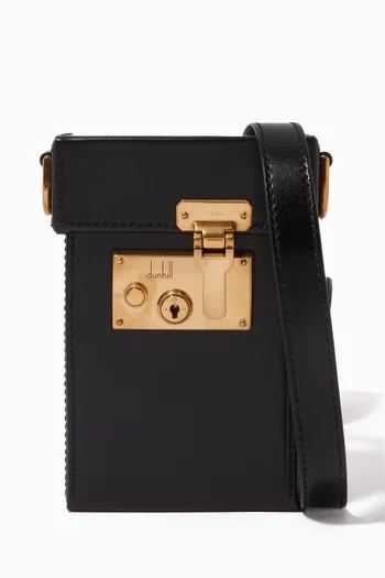 حقيبة كروس جلد بتصميم قفل