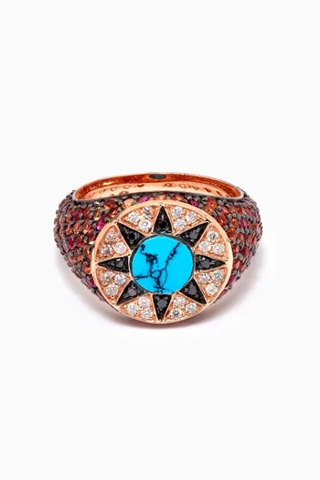 Ibiza Diamonds Ruby & Sapphire Element Pinky Ring in 18kt Gold