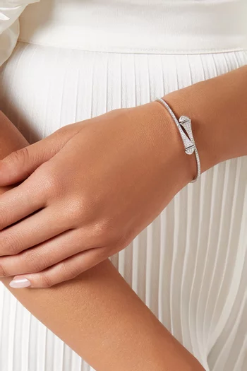 Cleo Diamond Midi Slip-on Bracelet in 18kt White Gold