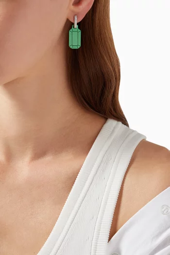 Small Single Tokyo Earring in 18kt White Gold & Silver  