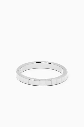 خاتم آيس كيوب بيور مرصع بماس ذهب أبيض عيار 18