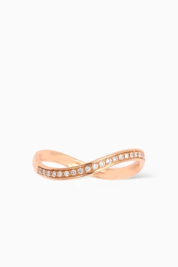 Infinity Band Ring with Diamonds in 18kt Rose Gold    