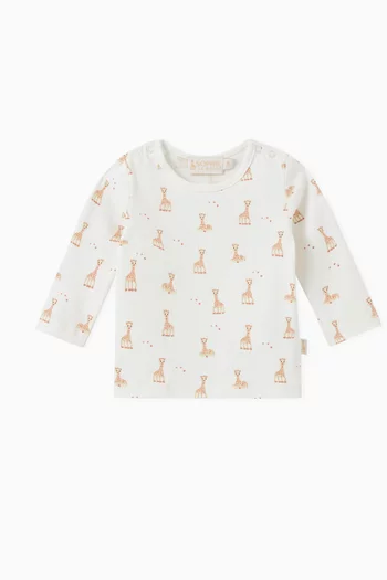 Giraffe Print T-shirt in Cotton   