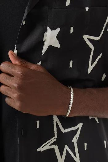 Spiritual Beads Cushion Bracelet in Sterling Silver