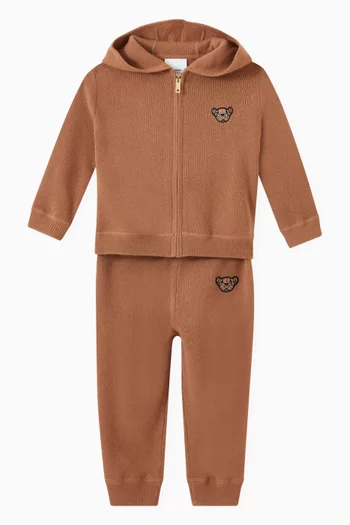 Thomas Bear Motif Jogging Pants in Cashmere     