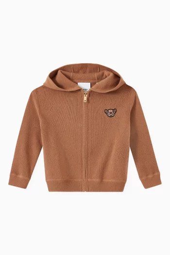 Thomas Bear Motif Hooded Top in Cashmere     