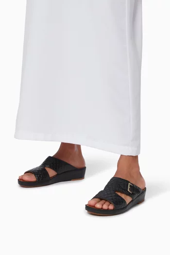 Laterale Sandals in Matelassé Goatskin Leather      