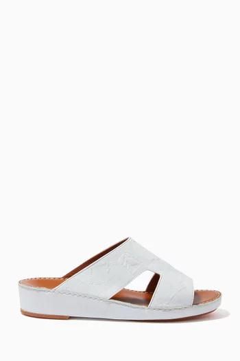 Arca Sandals in Equestra Embossed Softcalf 