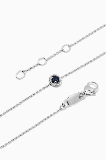 Salasil Blue Sapphire Bracelet in 18kt White Gold, Small      