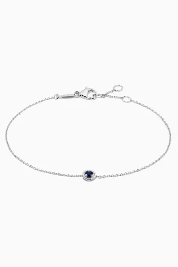 Salasil Blue Sapphire Bracelet in 18kt White Gold, Small      