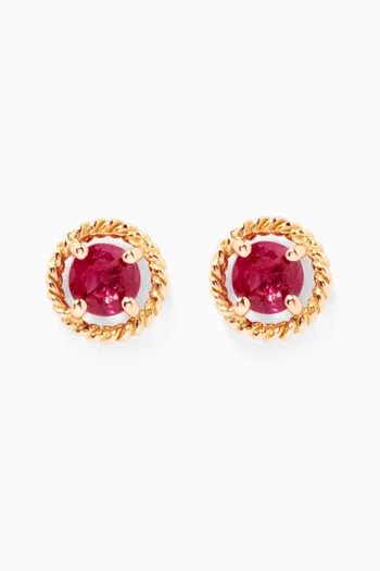 Salasil Ruby Earrings in 18kt Rose Gold  