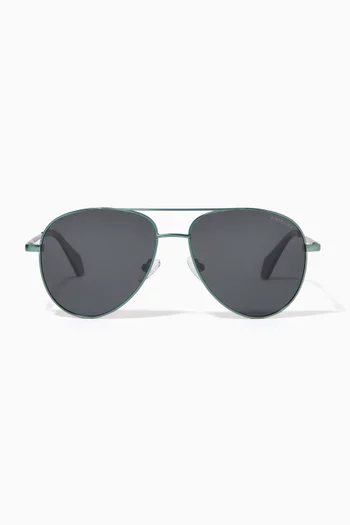 نظارة شمسية جيمس بإطار أفياتور أخضر بإصدار محدود