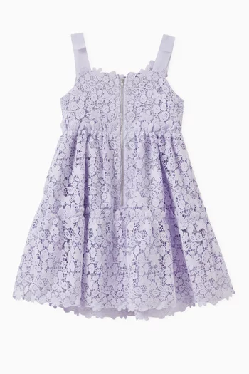 فستان متوسط الطول بنقشة زهور أزاليا وعقدة