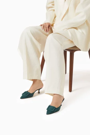 حذاء مايسيل مفتوح من الخلف بكعب 50 مم شمواه