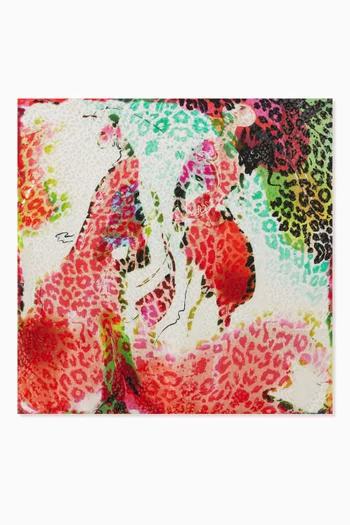 Leopard Print Scarf in Silk