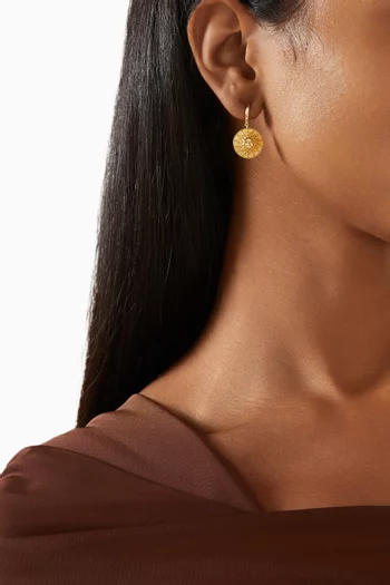 Shams Huggie Single Earring in Yellow Gold   