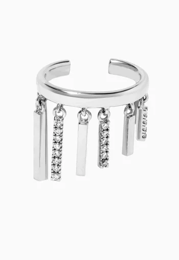 Diamond Bar Single Ear Cuff in 18kt White Gold