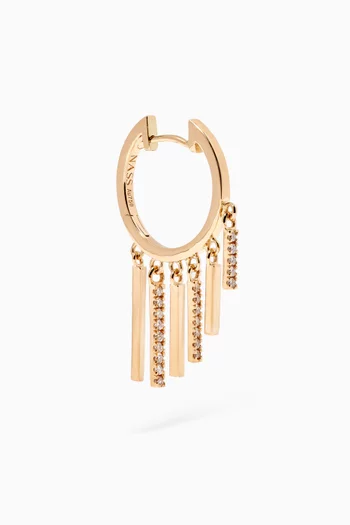 Diamond Bar Single Earring in 18kt Yellow Gold