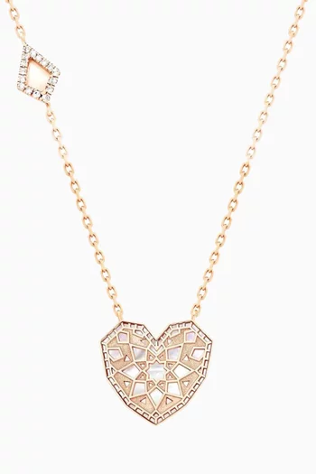 Qalb Turath Large Pendant Necklace in 18kt Rose Gold 