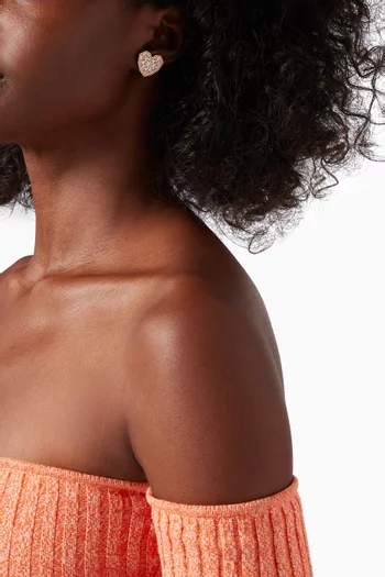 Qalb Turath Large Stud Earrings in 18kt Rose Gold 