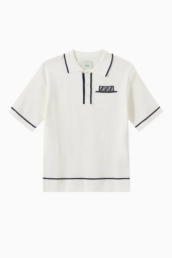 FF Trim Polo T-shirt in Soft Rib-Knit  