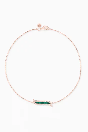 Alif Mosaic Malachite & Diamond Bracelet in 18kt Rose Gold  
