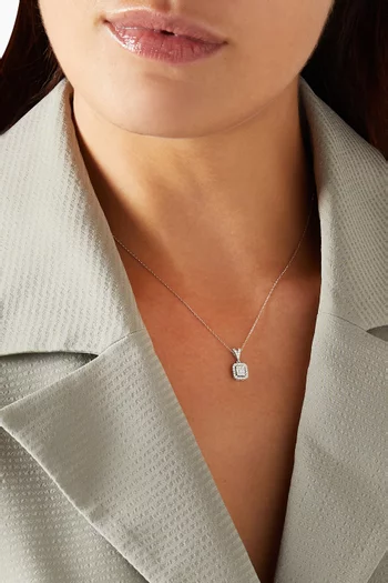 Mystery Set Framed Diamond Pendant in 14kt White Gold 