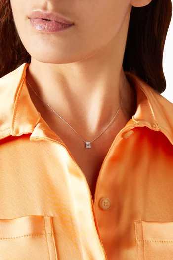 Mystery Set Diamond Pendant in 14kt White Gold 