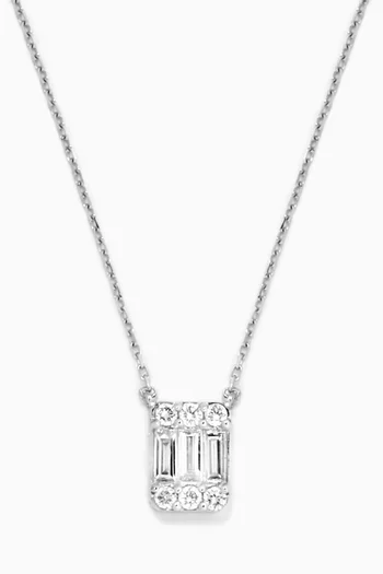 Mystery Set Diamond Pendant in 14kt White Gold 
