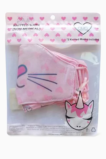 Kitty Hearts Face Mask, Set of 3   