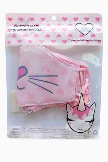 Metallic Miss Bella & Hearts Face Mask Set, Set of 3  