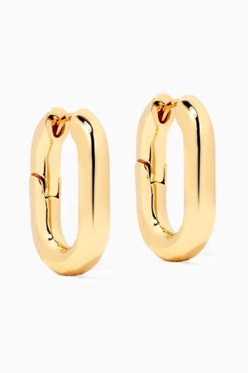 XL Hoop Earrings in Gold-plated Brass  